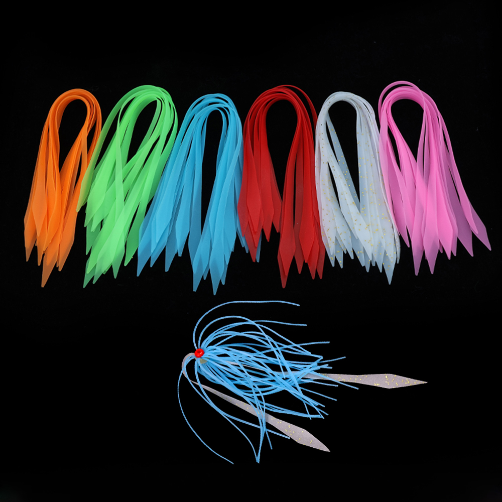 Fishing Lure Buzzbait - 10PCS/60PCS 19.3cm Length Silicone Skirt Trailers