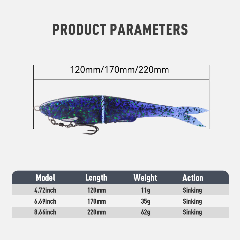 1pc Soft Jointed Swimbait Sink - đánh giá và giá Fishing Lure Popper